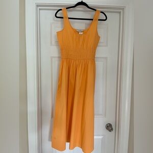LOFT Vibrant Orange Midi Dress